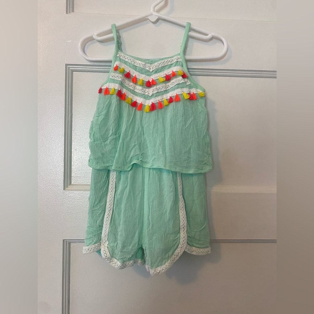 Mint Green Romper with Tassels NWOT